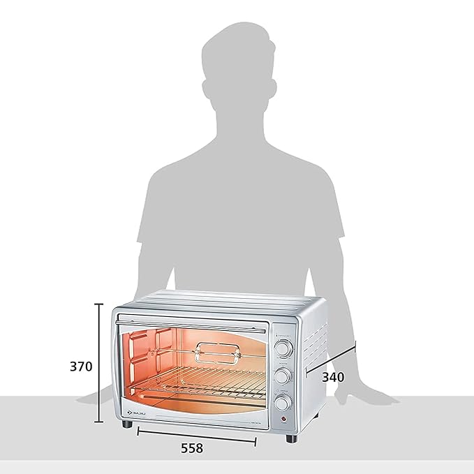 Bajaj Majesty 4500 Tmcss 45 Litre Oven Toaster Grill(45 Litres Otg)With Motorised Rotisserie&Convection Fan,Stainless Steel Body&Transparent Glass Door,2 Year Warranty,Silver,45 Liter,1200 Watt ( OPEN BOX ) Bajaj Majesty 4500 Tmcss 45 Litre Oven Toaster Grill(45 Litres Otg)With Motorised Rotisserie&Convection Fan,Stainless Steel Body&Transparent Glass Door,2 Year Warranty,Silver,45 Liter,1200 Watt ( OPEN BOX )